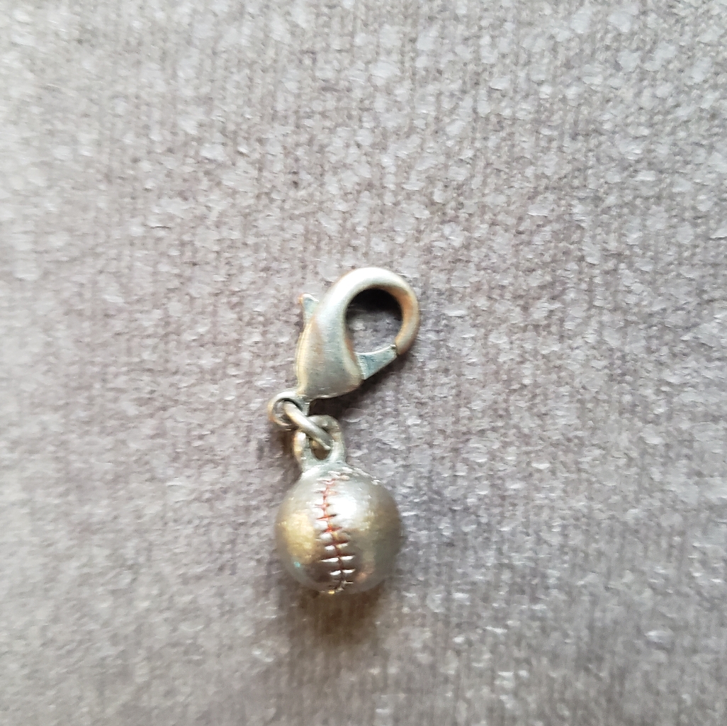 2/$9 Silver Baseball Charm For Charm Bracelet